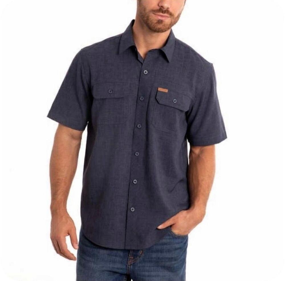 Orvis Classic Collection Fishing Shirt Men's XL Navy Blue Short Sleeve Button